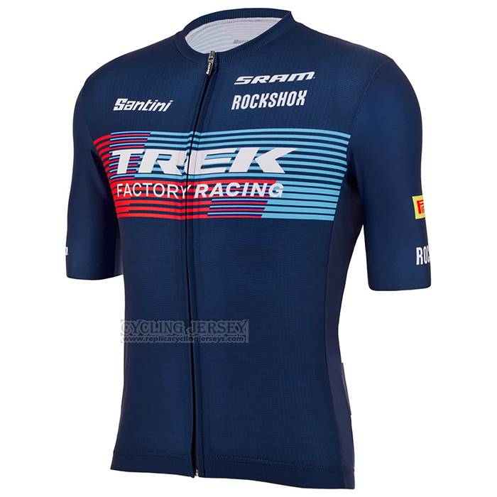 2023 Cycling Jersey Trek Factory Blue Short Sleeve And Bib Short
